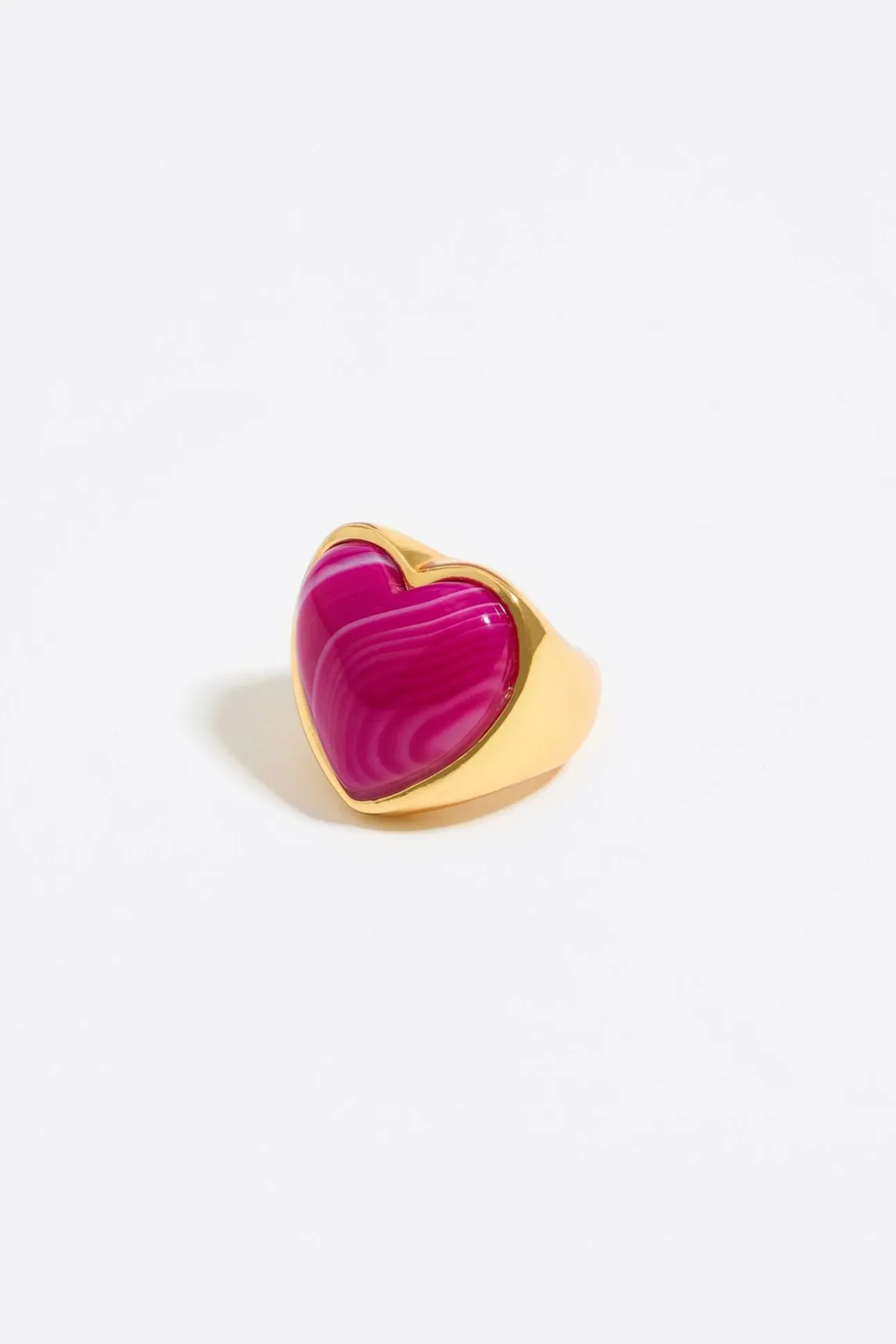 BIMBA Y LOLA Anillo Corazon Piedra Fucsia<Mujer Anillos