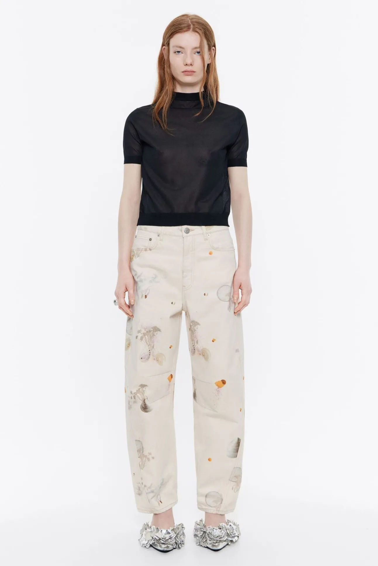 BIMBA Y LOLA Barrel - Vaquero Waves Marfil<Mujer Pantalones