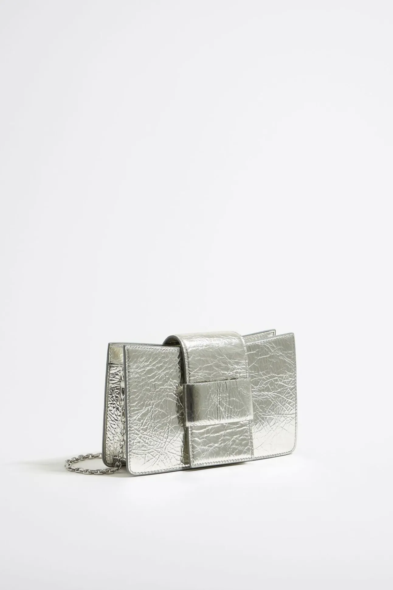 BIMBA Y LOLA Bolso Bandolera Mini Piel Plata<Mujer Bolsos Piel