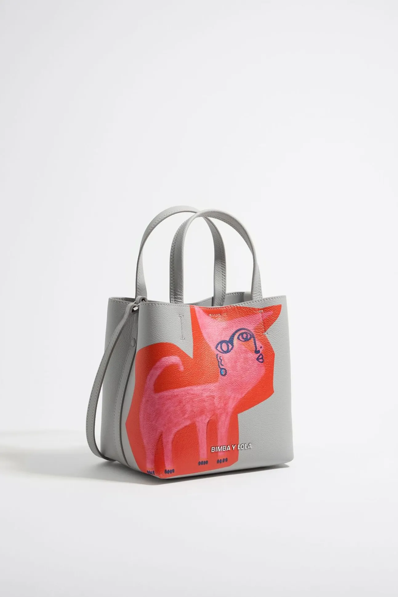 BIMBA Y LOLA Bolso Chihuahua X Ana Leovy Pequeno Piel Gris Claro<Mujer Bolso Chihuahua