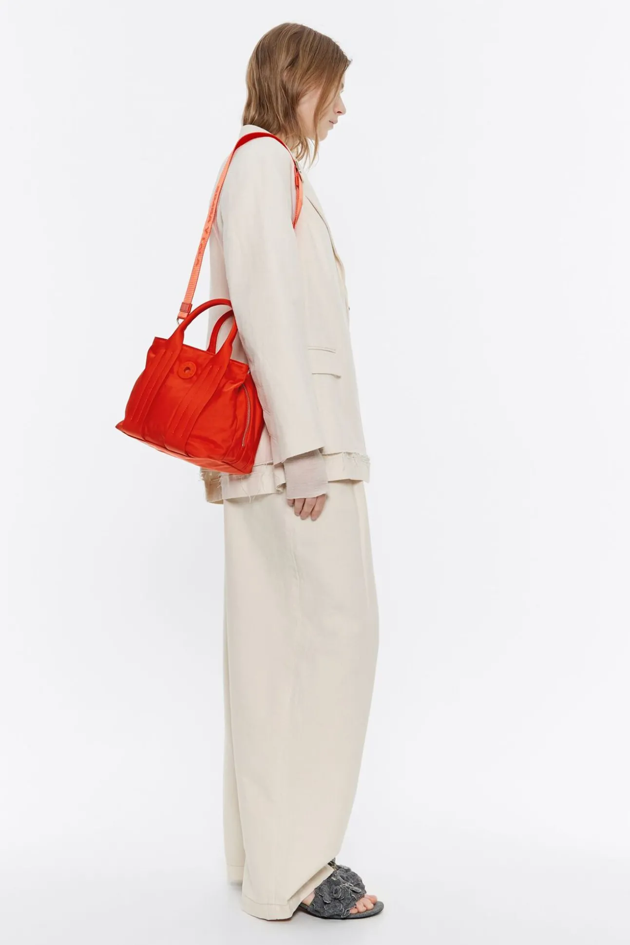 BIMBA Y LOLA Bolso De Mano Mediano Nylon Coral<Mujer Bolsos Nylon