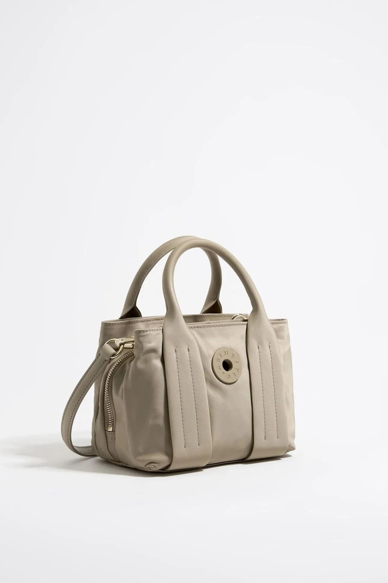 BIMBA Y LOLA Bolso De Mano Pequeno Nylon Caqui Claro<Mujer Bolsos Nylon