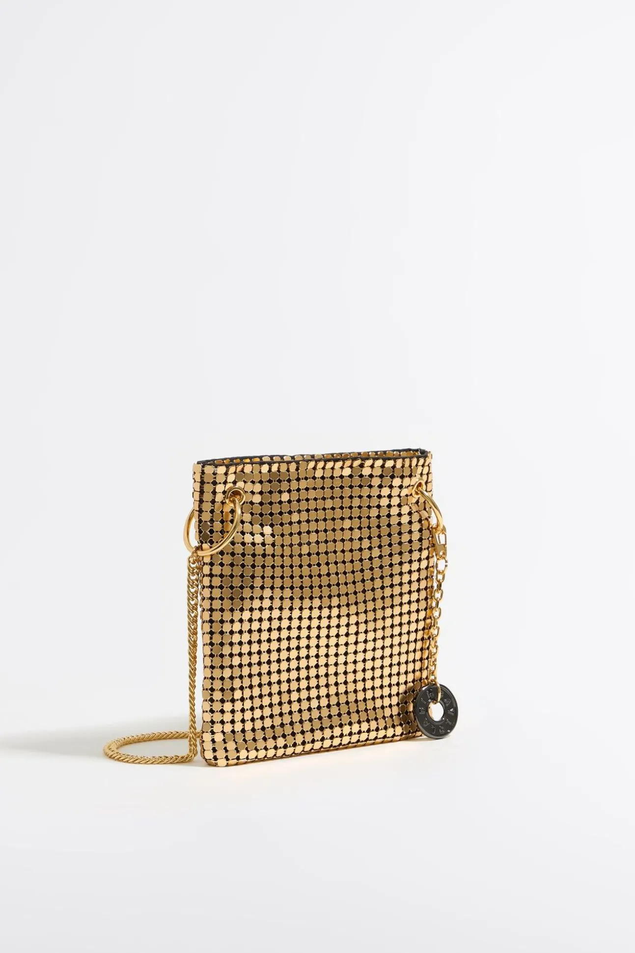 BIMBA Y LOLA Bolso Plano Mini Malla Metalica Oro<Mujer Minibolsos