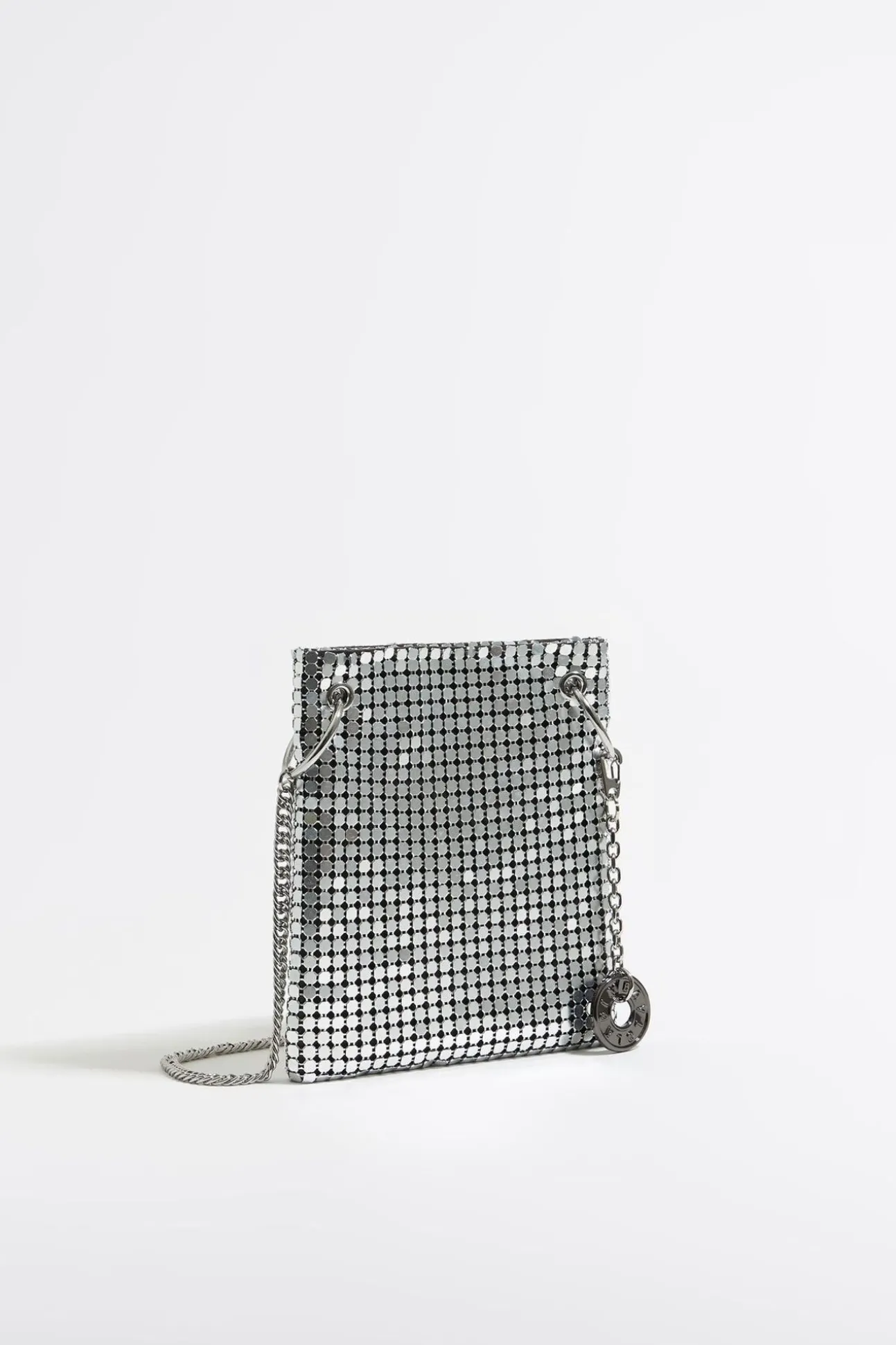 BIMBA Y LOLA Bolso Plano Mini Malla Metalica Plata<Mujer Minibolsos