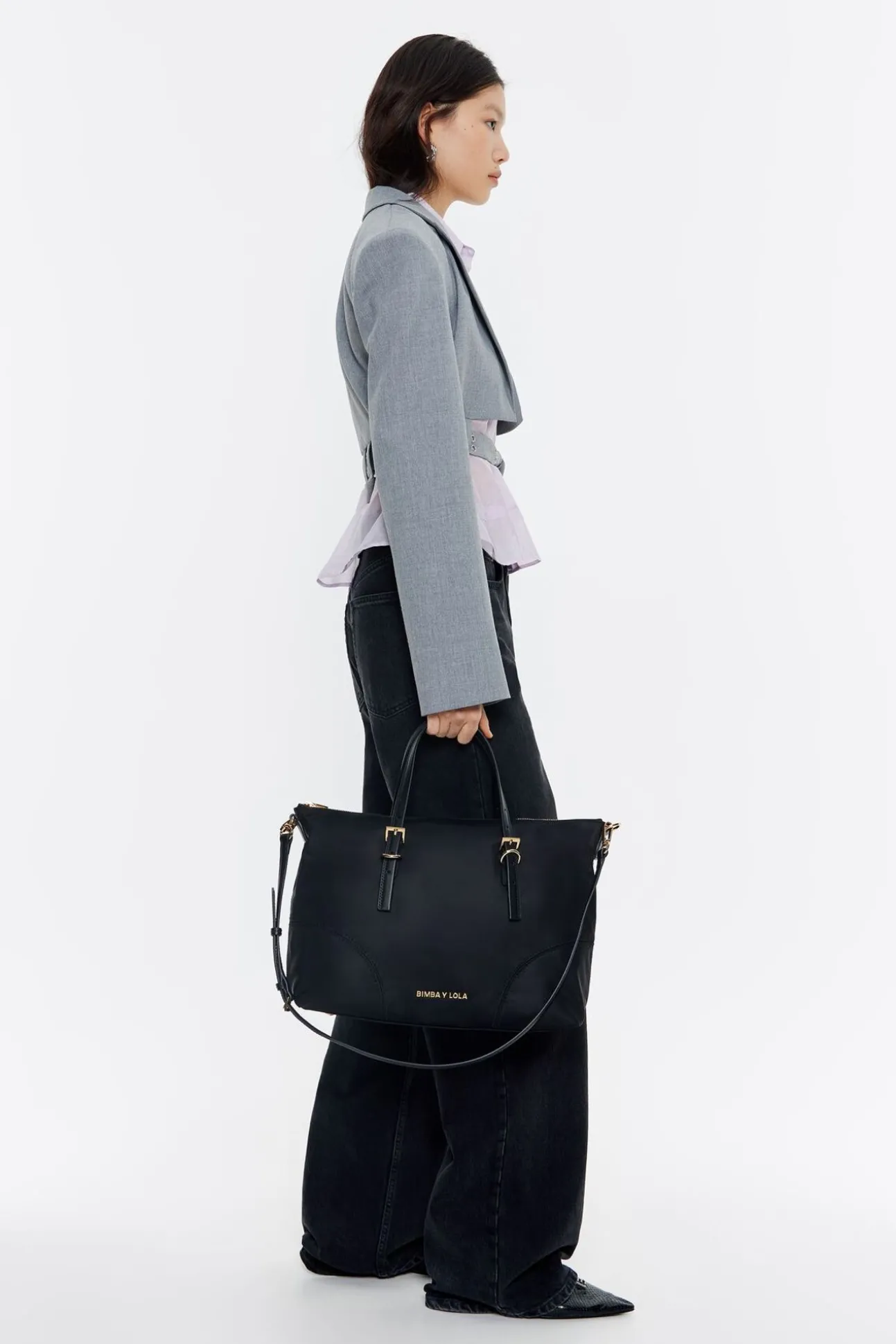 BIMBA Y LOLA Bolso Shopper Grande Negro<Mujer Bolsos Nylon