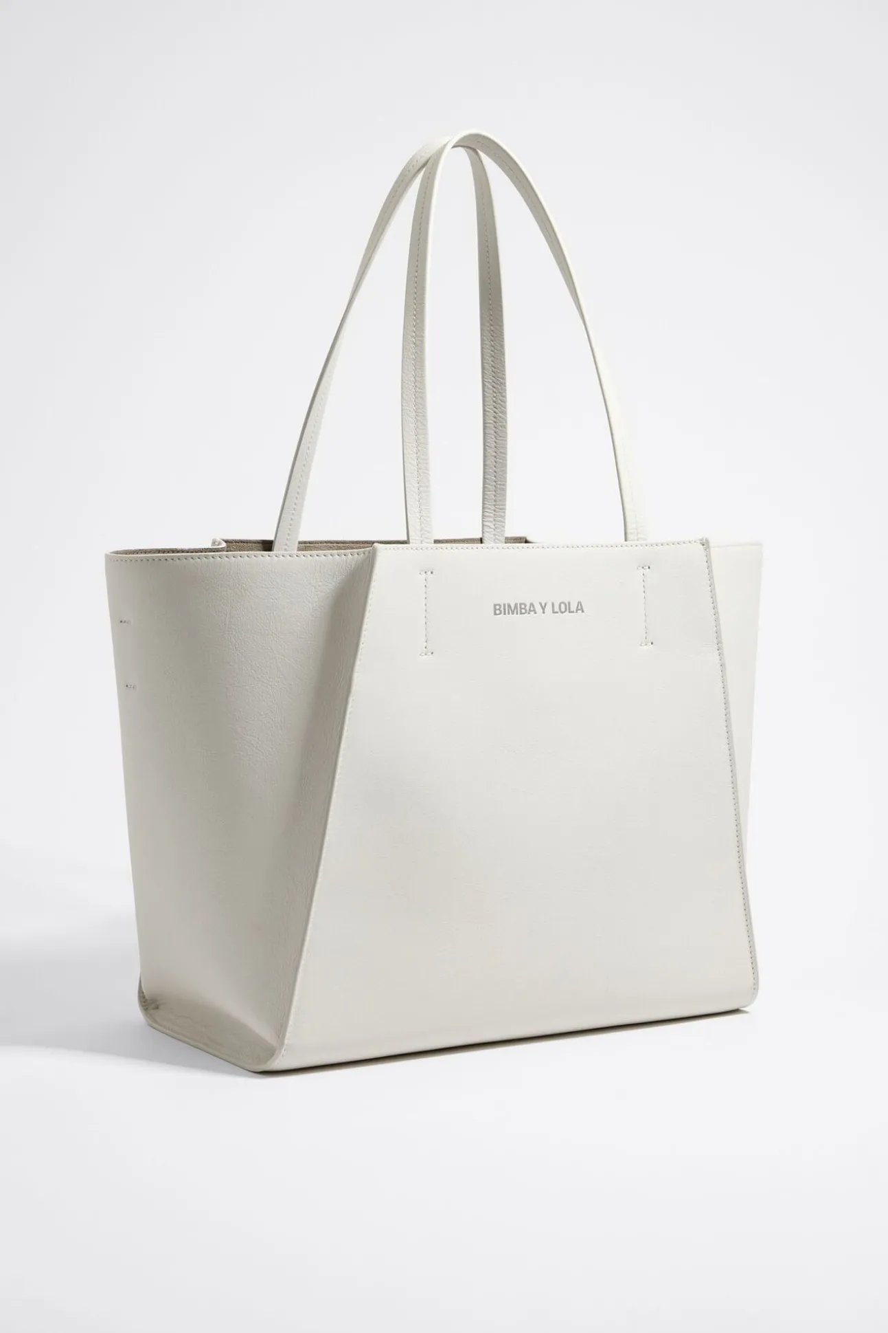 BIMBA Y LOLA Bolso Shopper Grande Piel Blanco Roto<Mujer Bolsos Piel