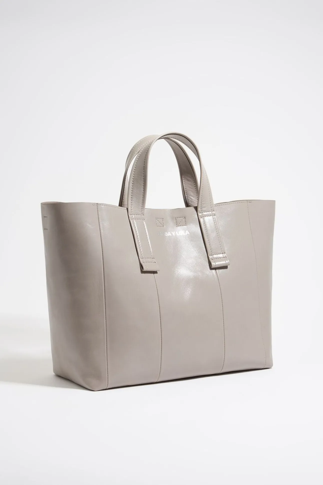 BIMBA Y LOLA Bolso Shopper Grande Piel Gris Verdoso<Mujer Bolsos Piel