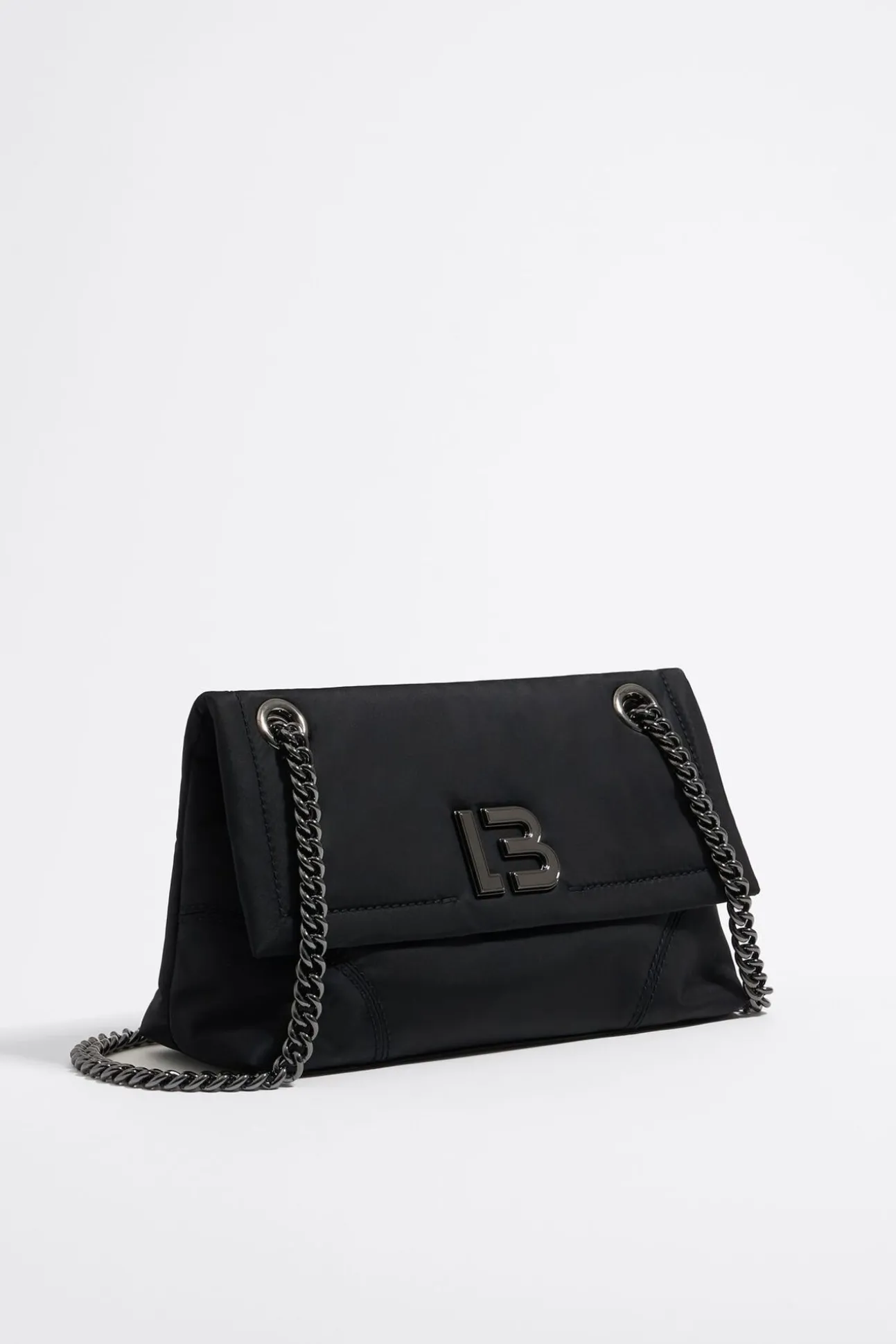 BIMBA Y LOLA Bolso Solapa Mediano Nylon Negro<Mujer Bolsos Nylon