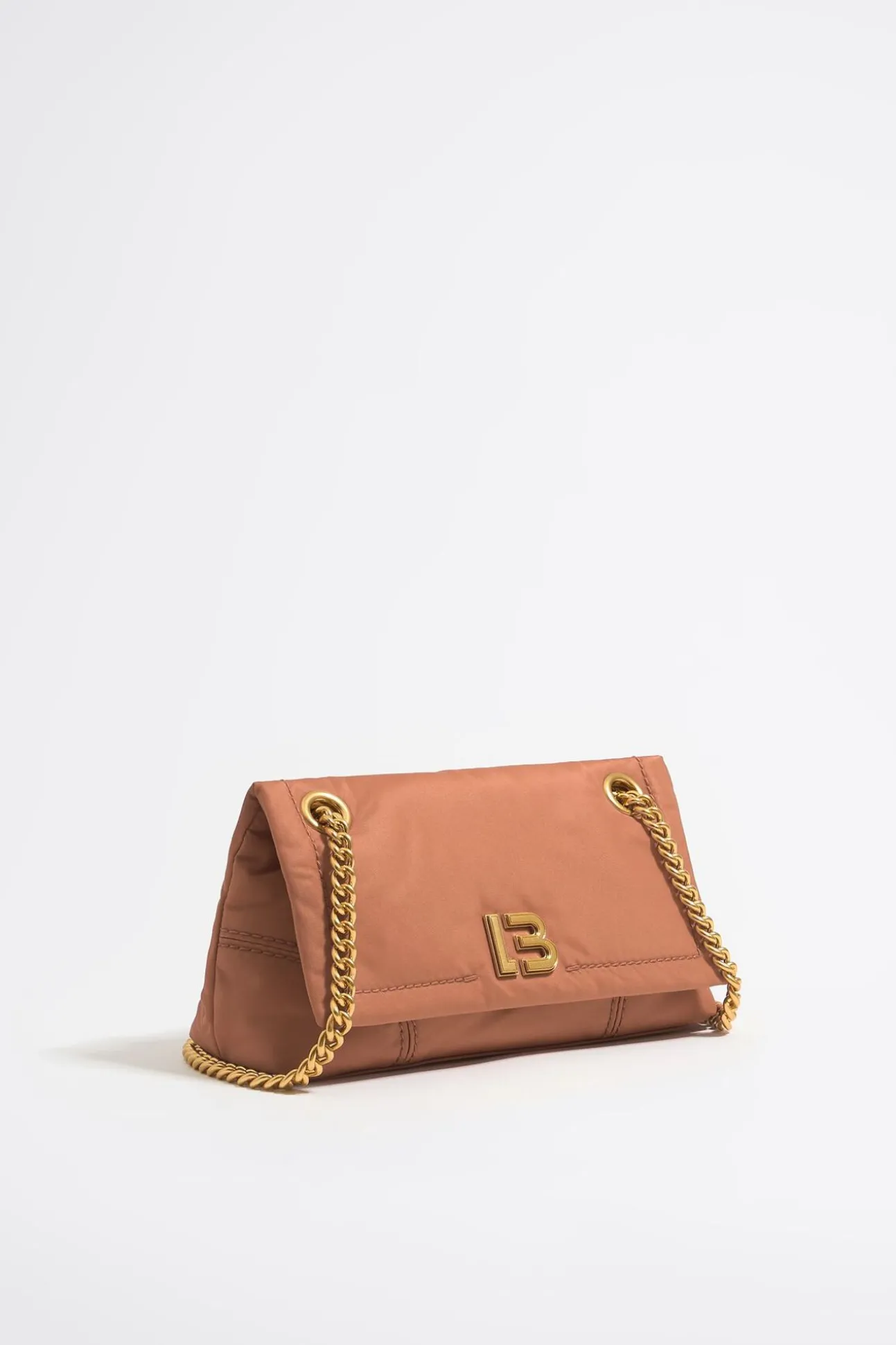 BIMBA Y LOLA Bolso Solapa Pequeno Nylon Arcilla<Mujer Bolsos Nylon