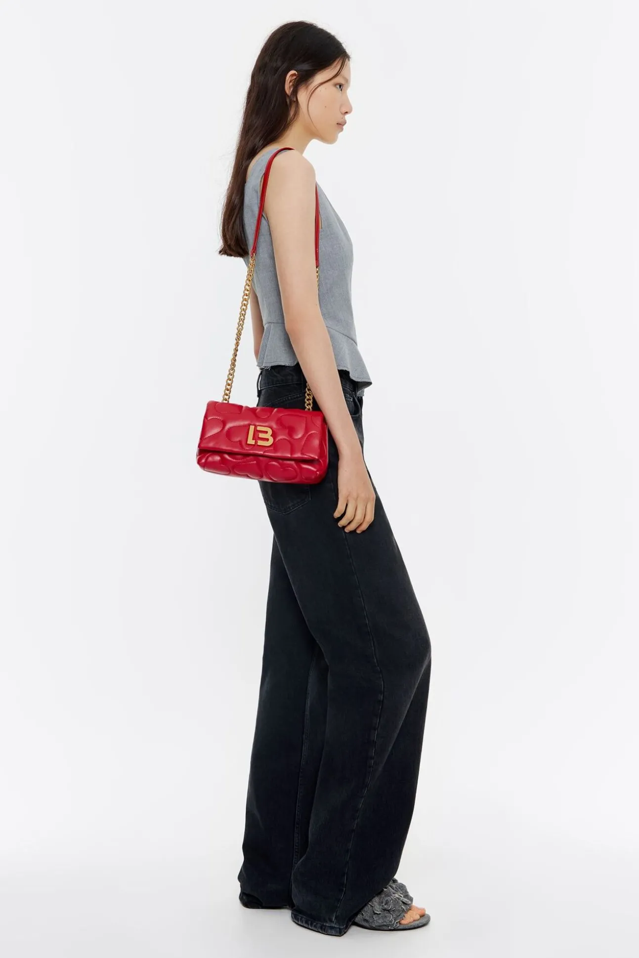 BIMBA Y LOLA Bolso Solapa Pequeno Piel Napa Rojo<Mujer Bolsos Piel