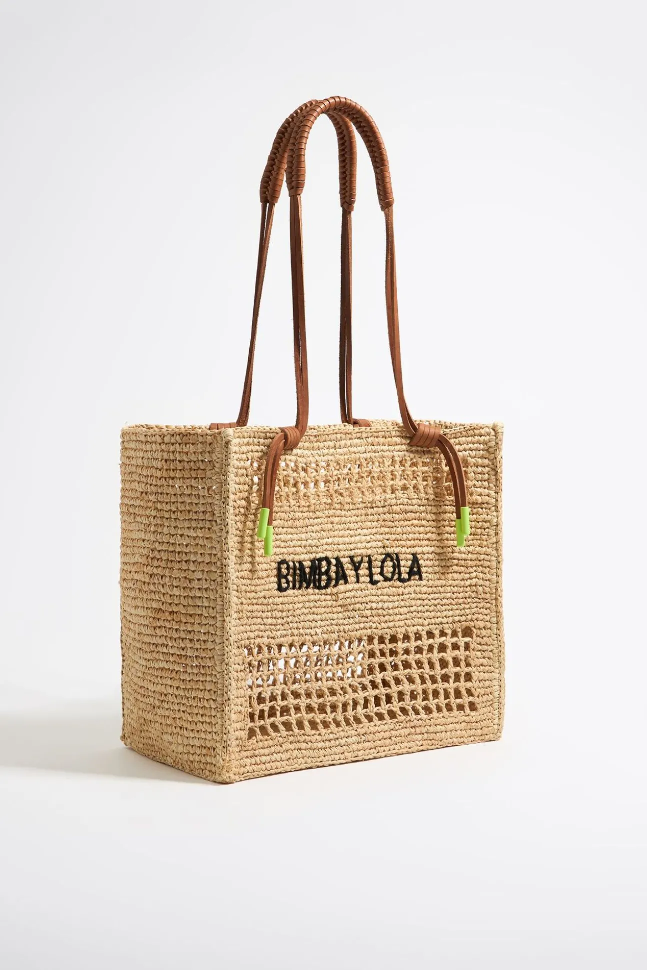 BIMBA Y LOLA Bolso Tote Grande Rafia Natural<Mujer Bolsos De Hombro