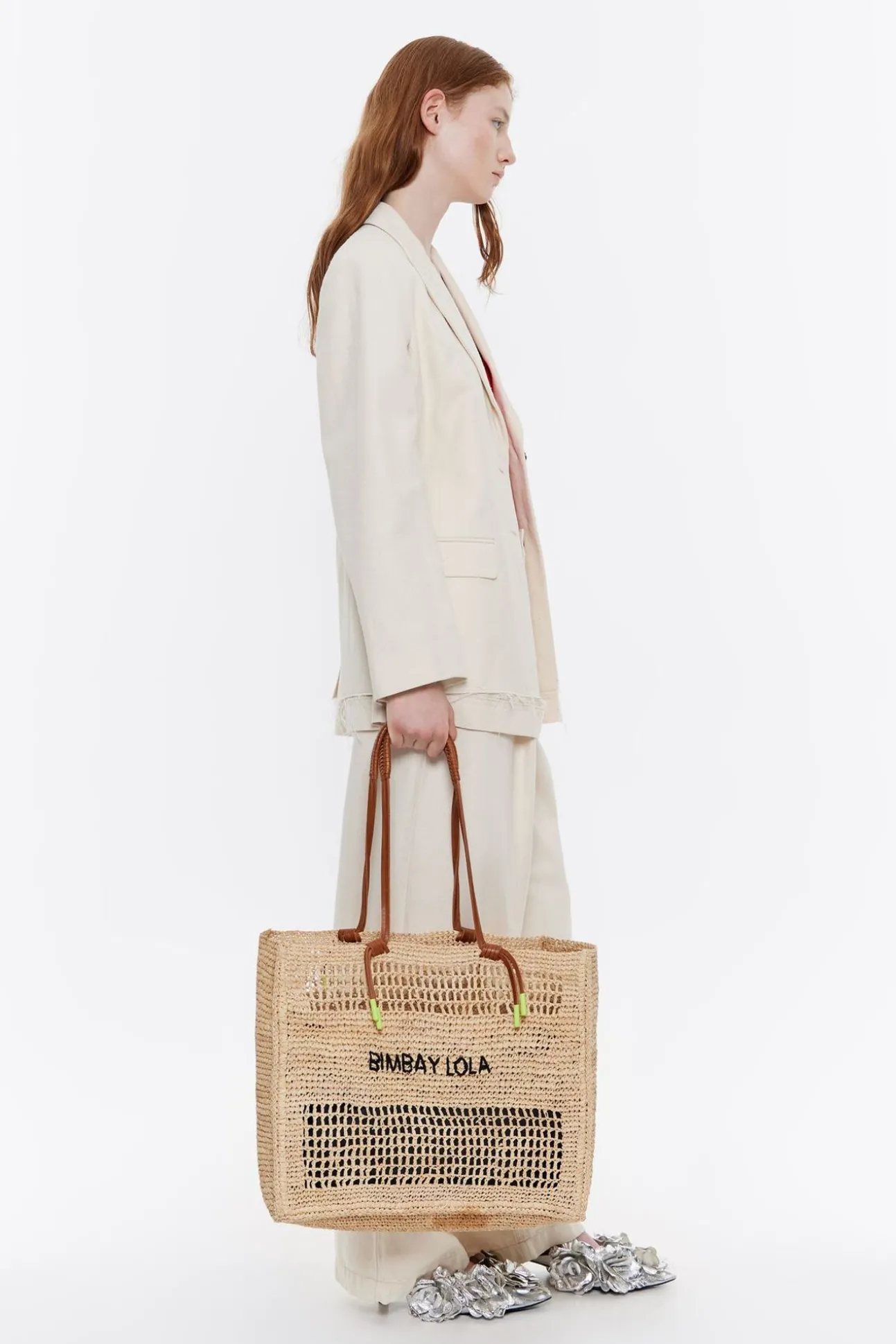 BIMBA Y LOLA Bolso Tote Maxi Rafia Natural<Mujer Bolsos De Hombro