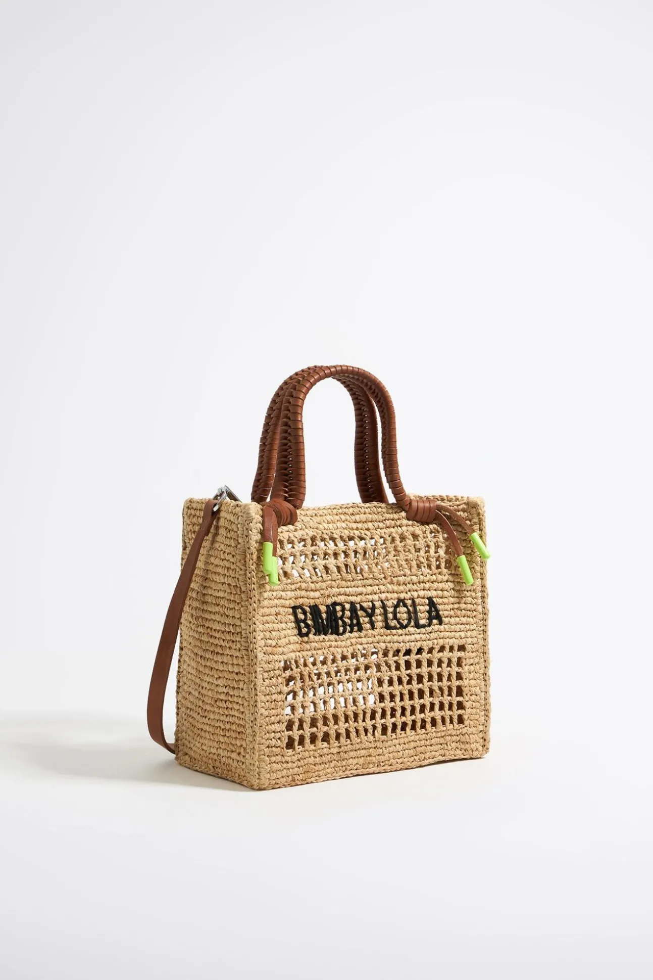 BIMBA Y LOLA Bolso Tote Pequeno Rafia Natural<Mujer Bolsos Bandolera