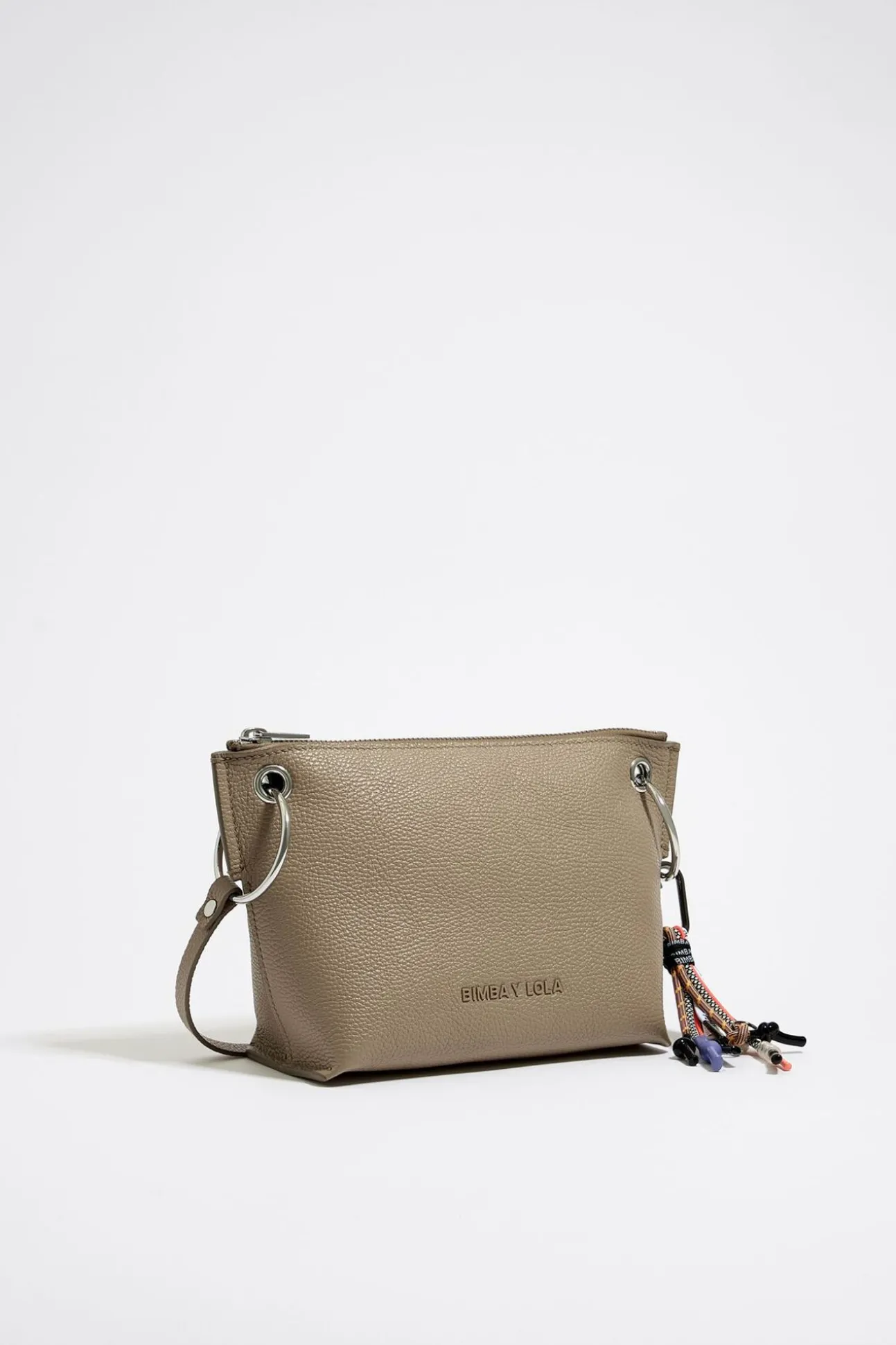 BIMBA Y LOLA Bolso Trapecio Mediano Piel Topo<Mujer Bolsos Piel