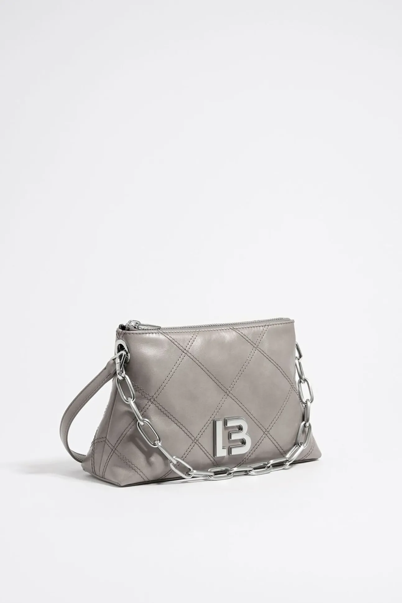 BIMBA Y LOLA Bolso Trapecio Pequeno Piel Gris Verdoso<Mujer Bolsos Piel