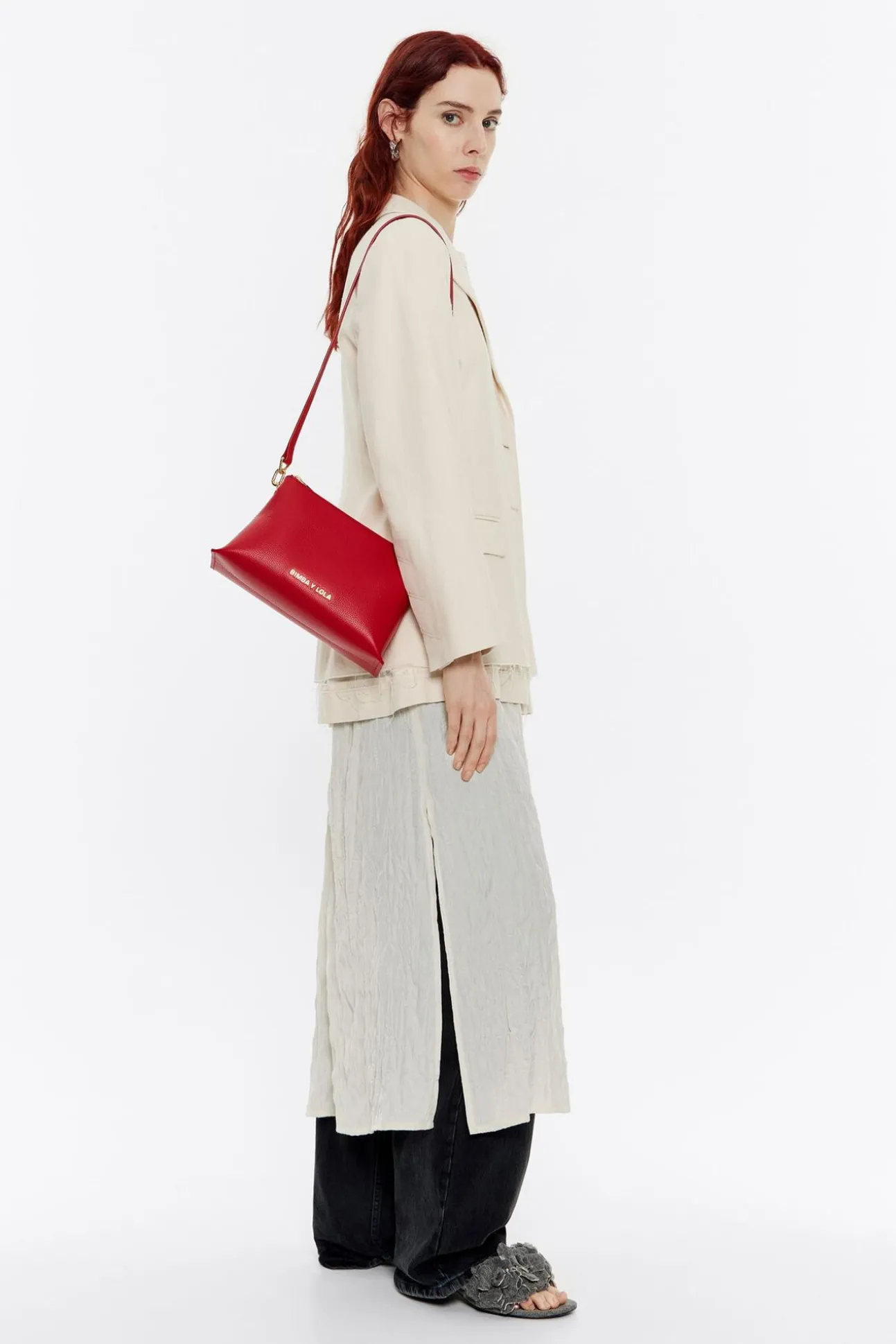 BIMBA Y LOLA Bolso Trapecio Pequeno Piel Rojo<Mujer Bolsos Piel