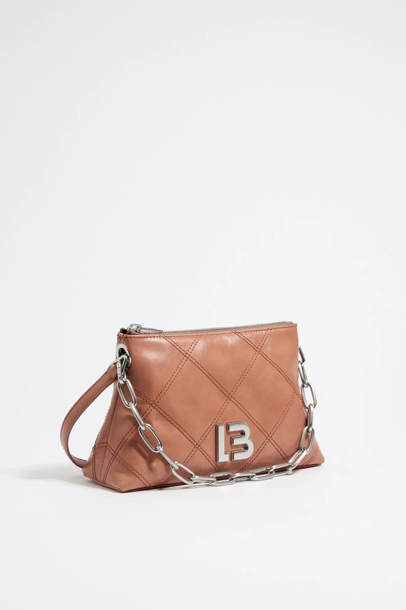 BIMBA Y LOLA Bolso Trapecio Pequeno Piel Rosa Empolvado<Mujer Bolsos Piel