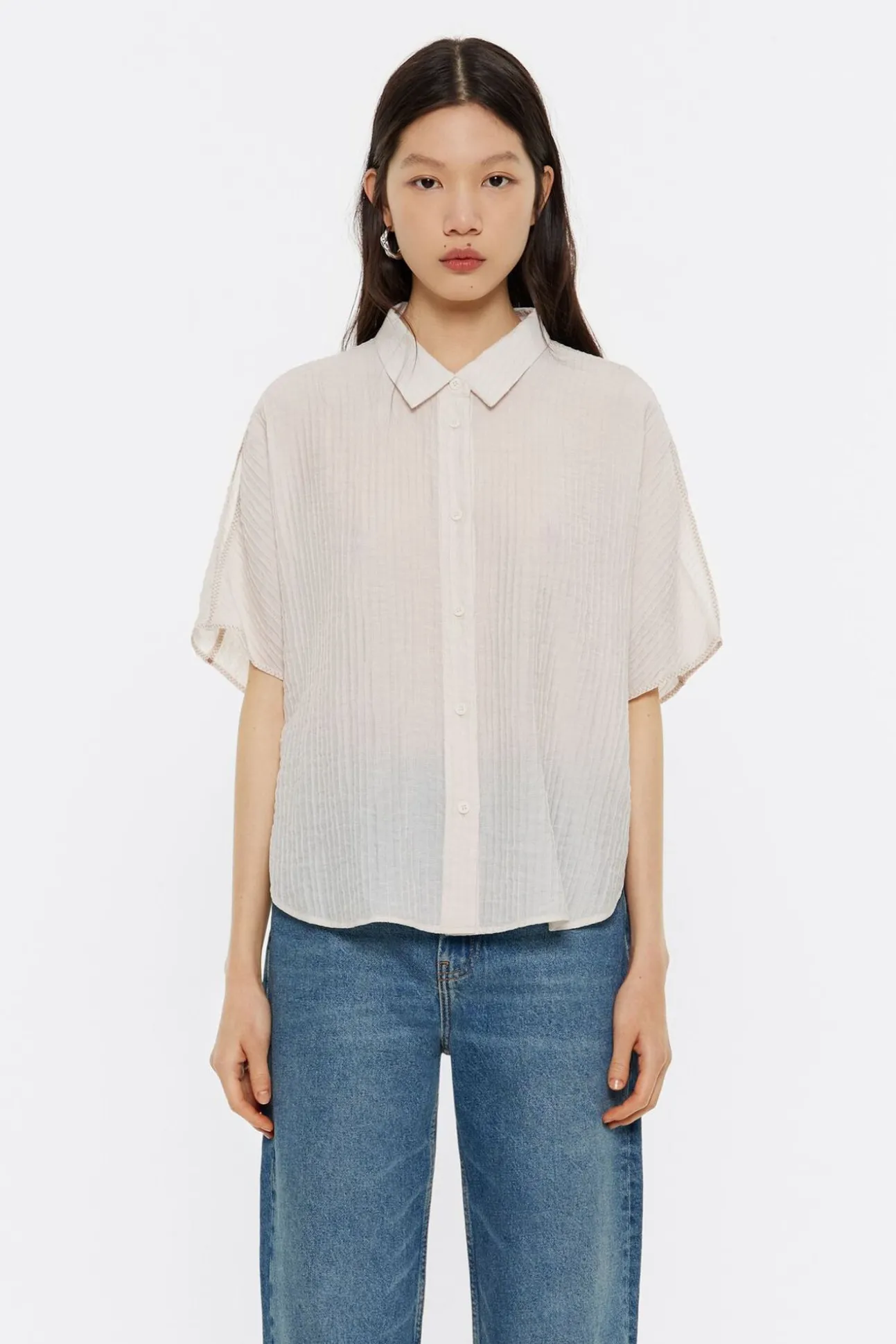 BIMBA Y LOLA Camisa Capa Corta Marfil<Mujer Camisas