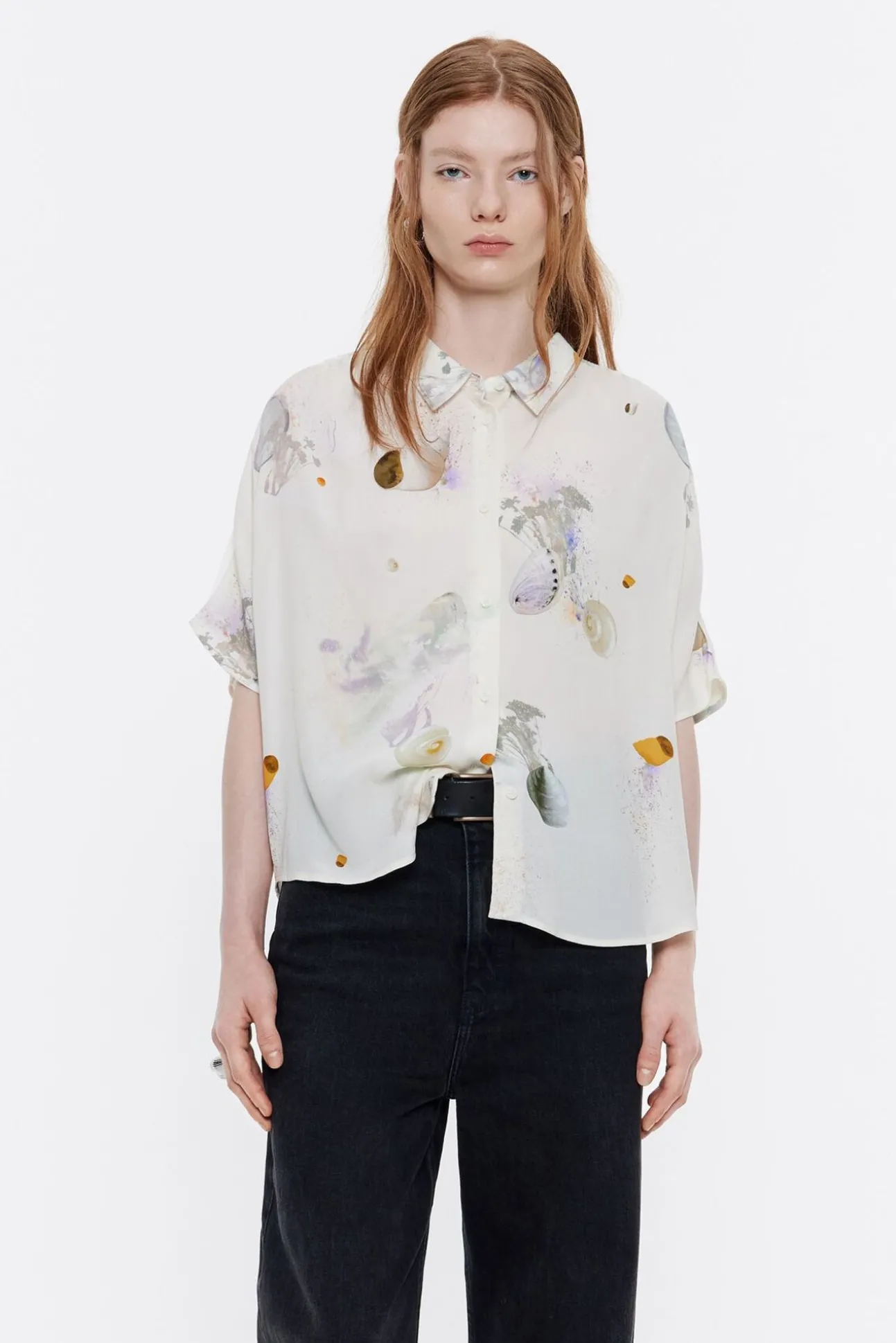 BIMBA Y LOLA Camisa Capa Corta Waves Marfil<Mujer Camisas