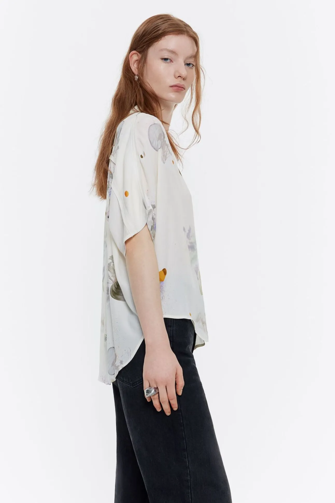 BIMBA Y LOLA Camisa Capa Corta Waves Marfil<Mujer Camisas