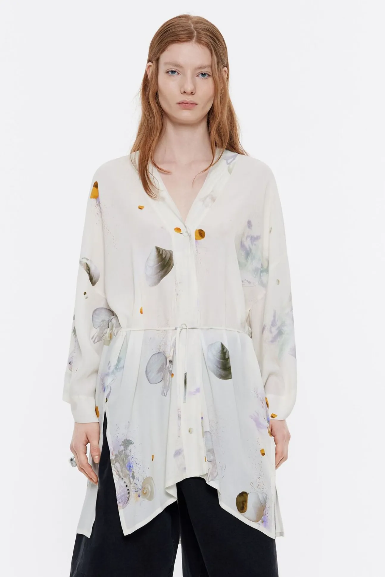 BIMBA Y LOLA Camisa Kimono Waves Marfil<Mujer Camisas