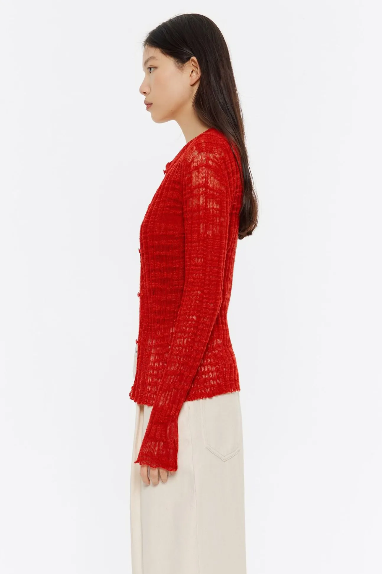 BIMBA Y LOLA Cardigan Ajustado Punto Rojo<Mujer Punto