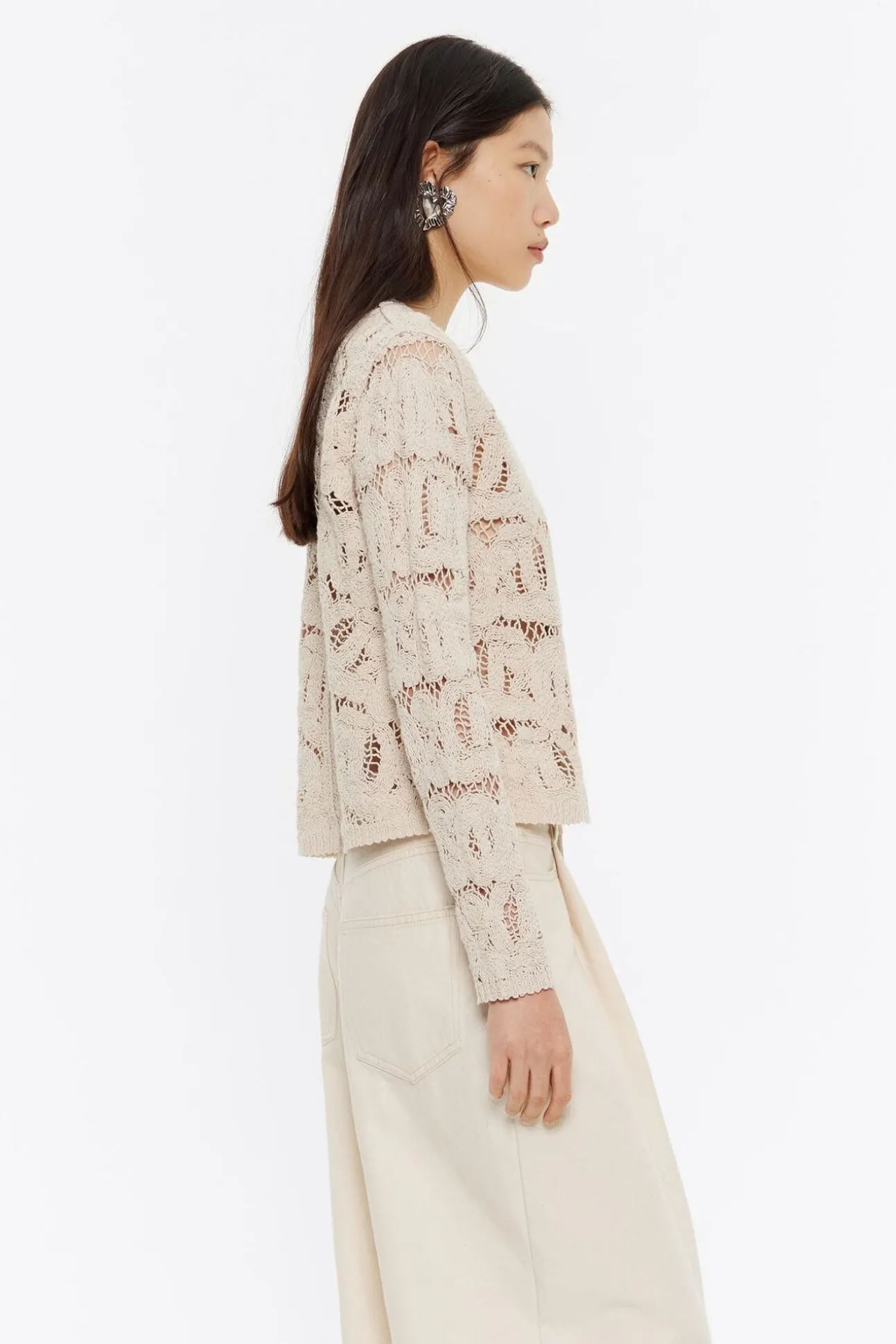 BIMBA Y LOLA Cardigan Algodon Jacquard Arena<Mujer Punto