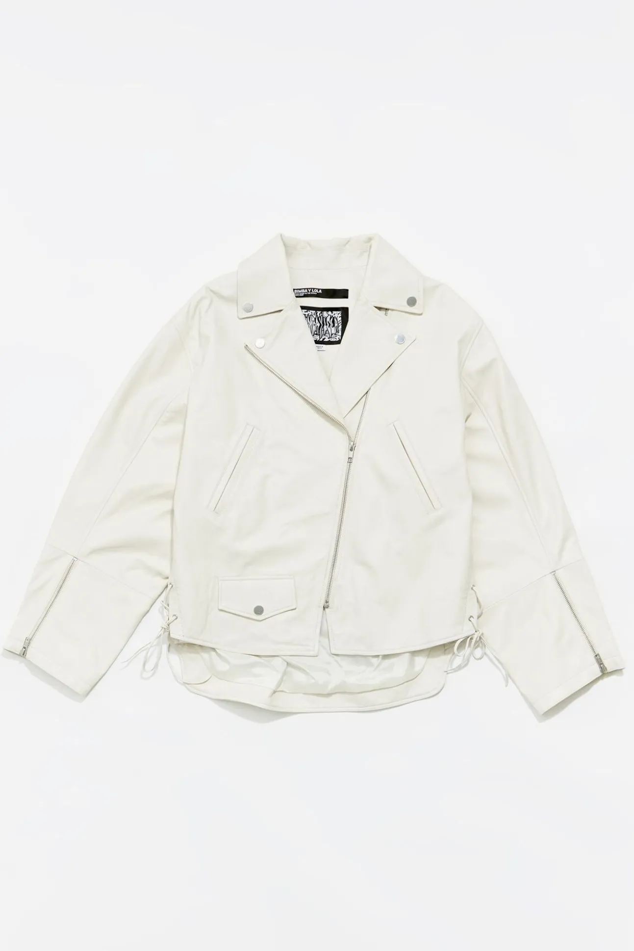 BIMBA Y LOLA Cazadora Biker Piel Gris Hielo<Mujer Piel