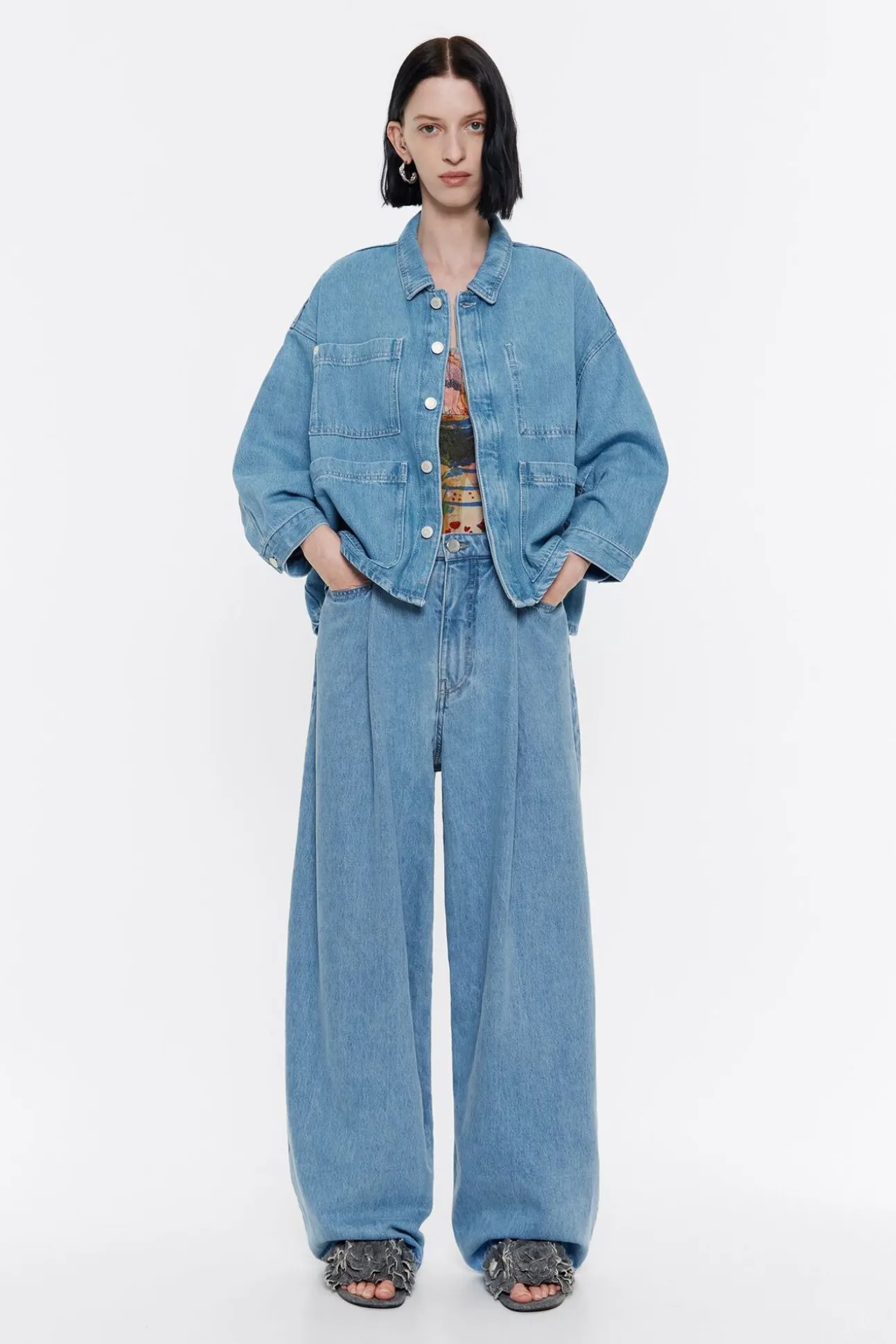 BIMBA Y LOLA Cazadora Denim Recta Azul<Mujer Denim