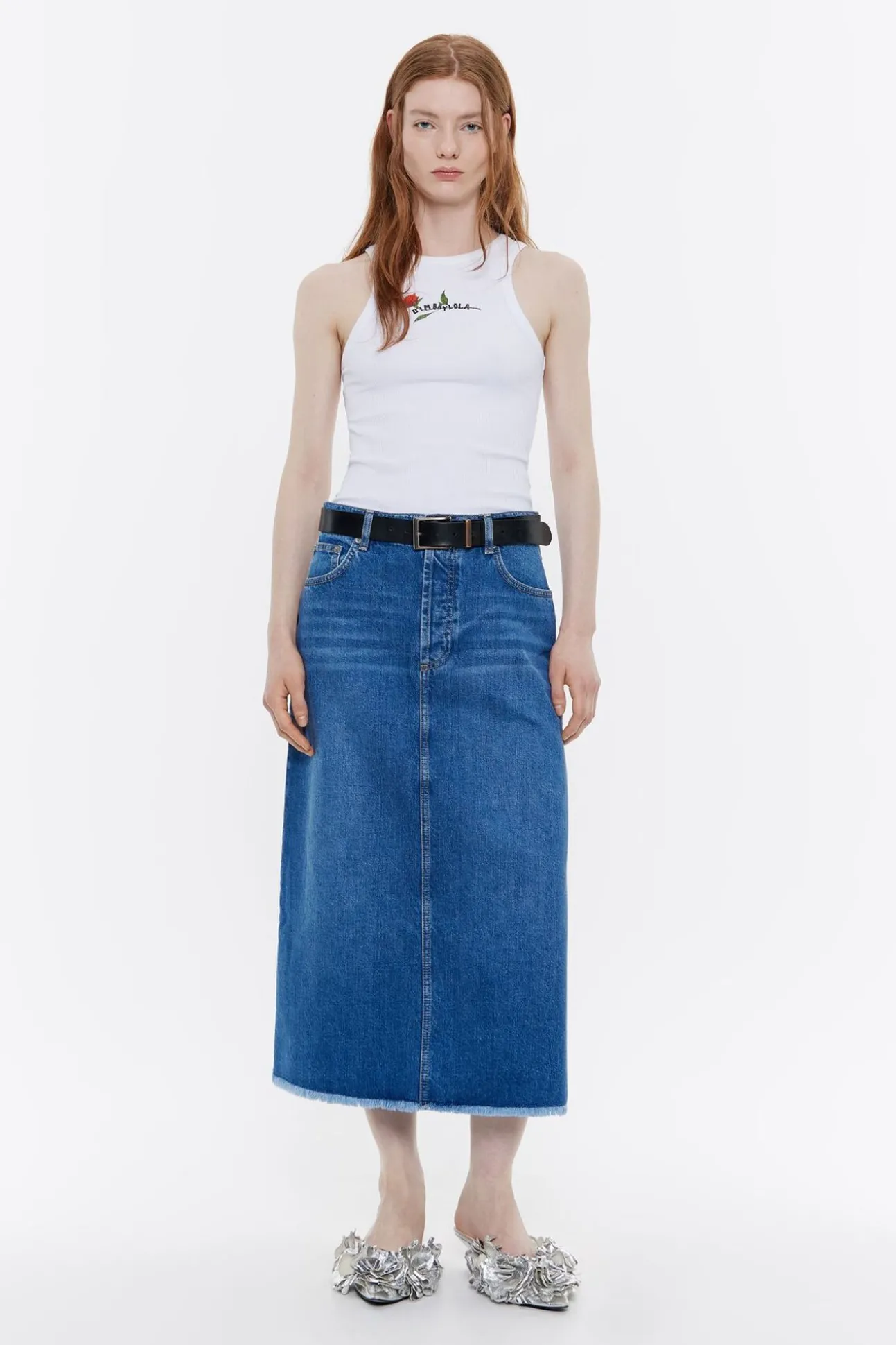 BIMBA Y LOLA Falda Midi Denim Azul<Mujer Faldas