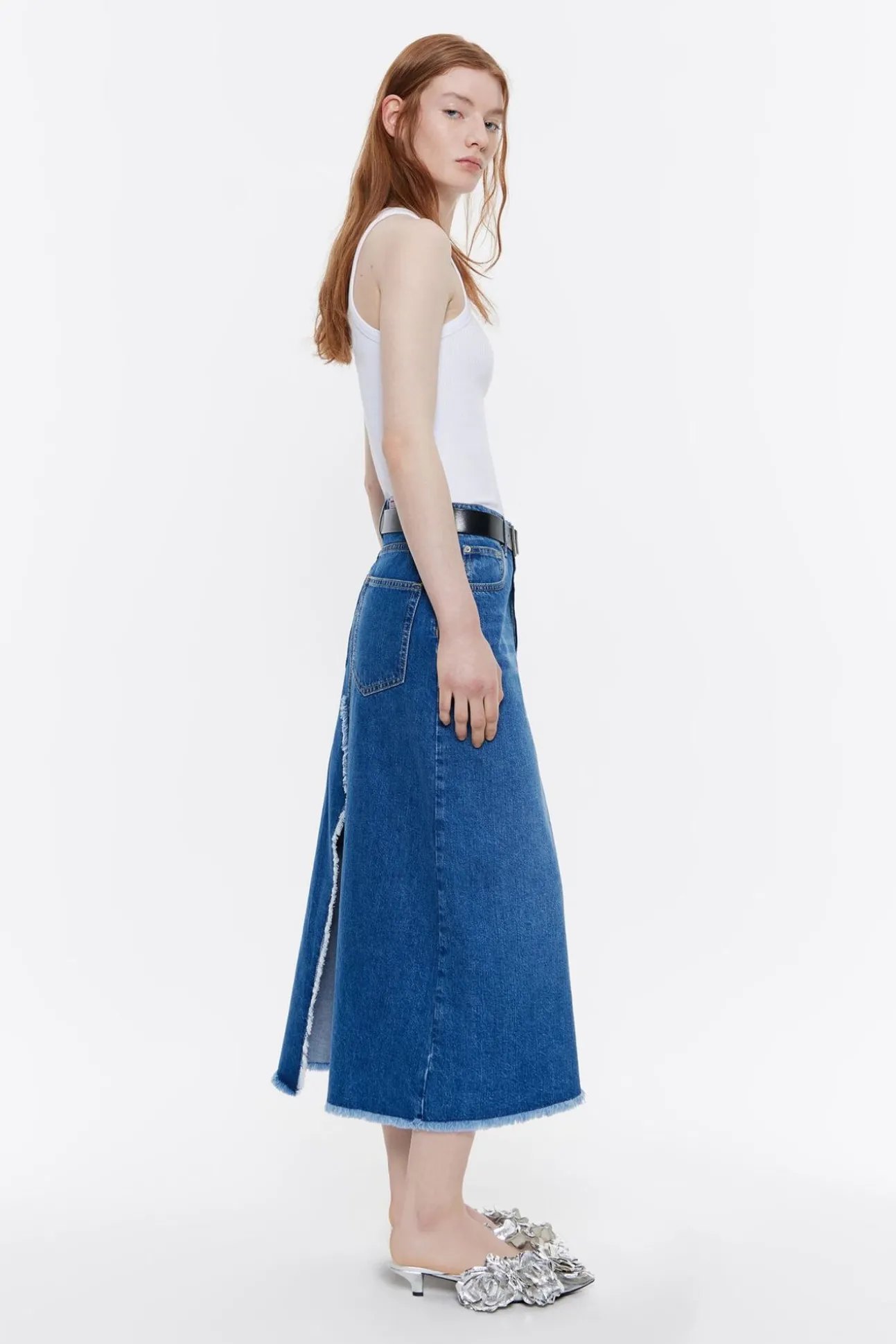 BIMBA Y LOLA Falda Midi Denim Azul<Mujer Faldas