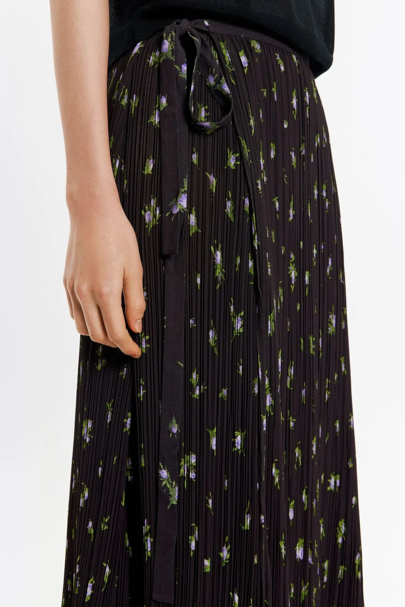 BIMBA Y LOLA Falda Midi Flowers Negra<Mujer Faldas