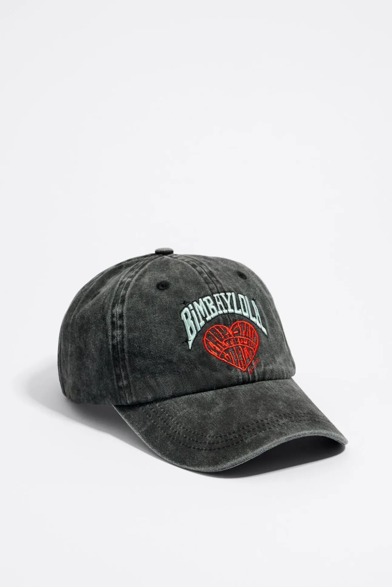 BIMBA Y LOLA Gorra Algodon Corazon Negra<Mujer Gorros Y Gorras