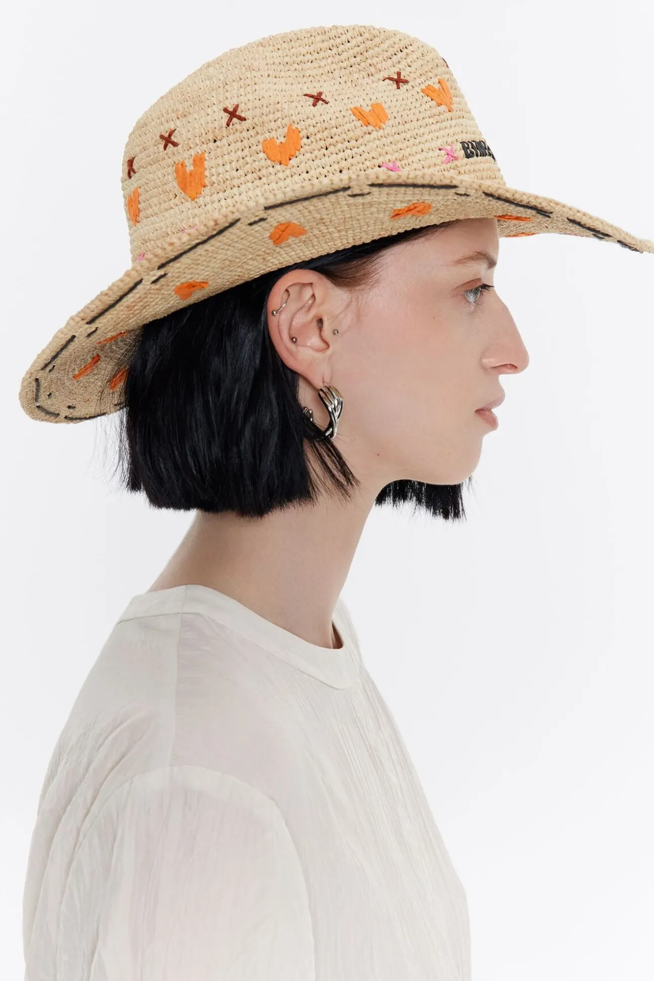 BIMBA Y LOLA Gorro Rafia Natural Naranja<Mujer Gorros Y Gorras