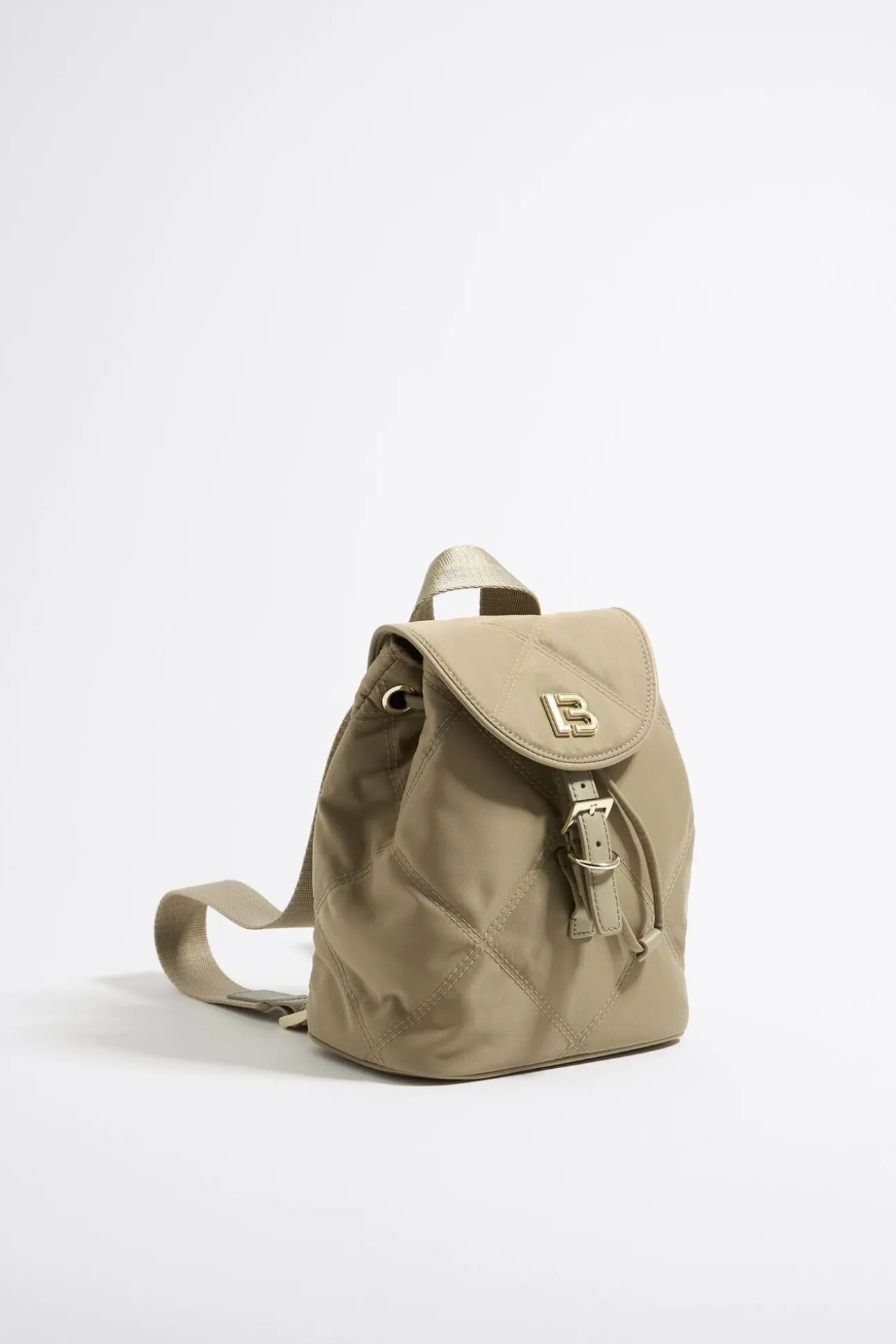 BIMBA Y LOLA Mochila Pequena Nylon Acolchada Caqui Claro<Mujer Bolsos Nylon