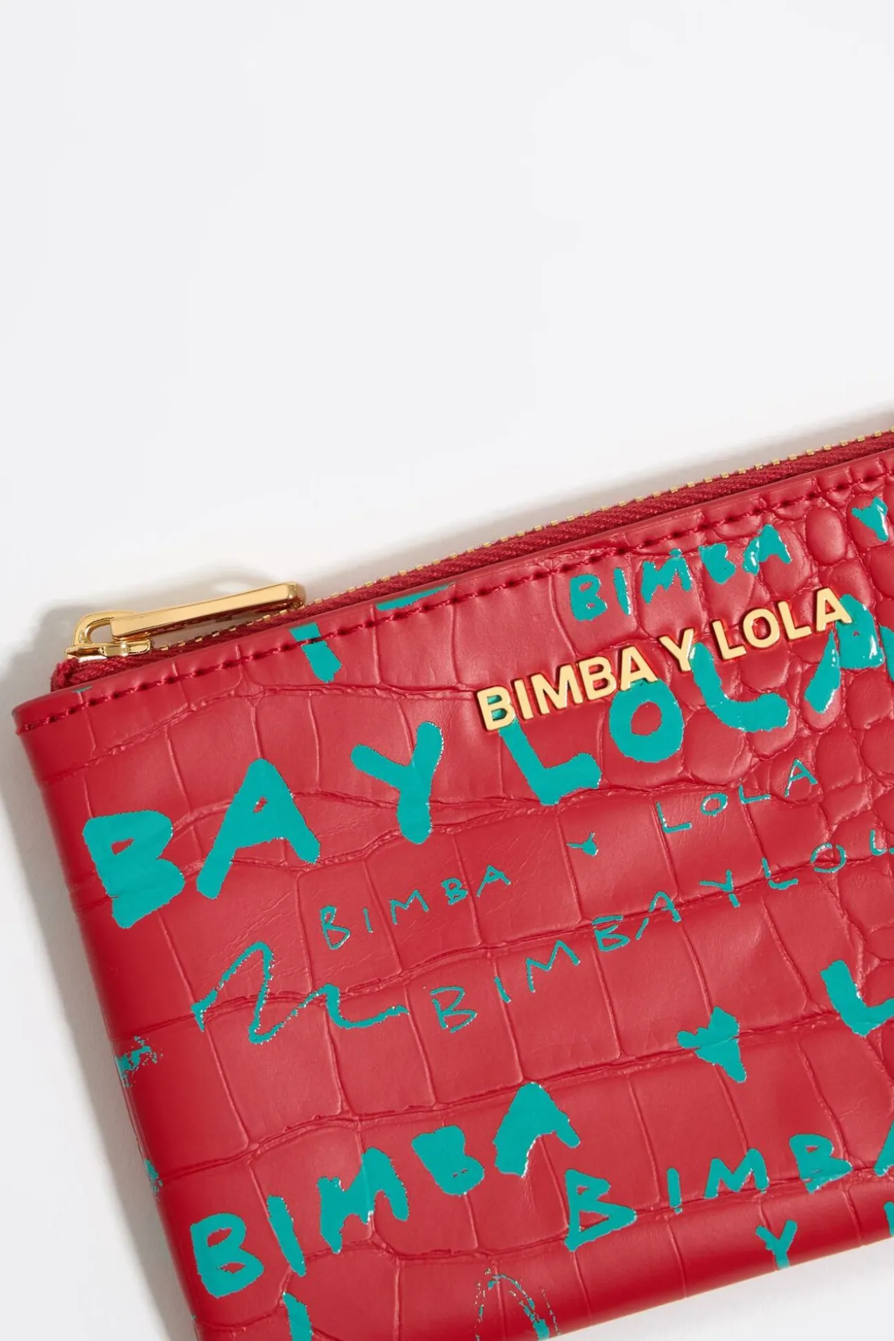 BIMBA Y LOLA Monedero Grabado Cocodrilo Rojo<Mujer Carteras Y Monederos