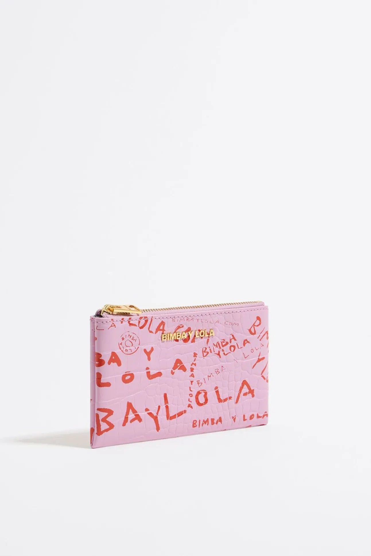 BIMBA Y LOLA Monedero Grabado Cocodrilo Rosa<Mujer Carteras Y Monederos