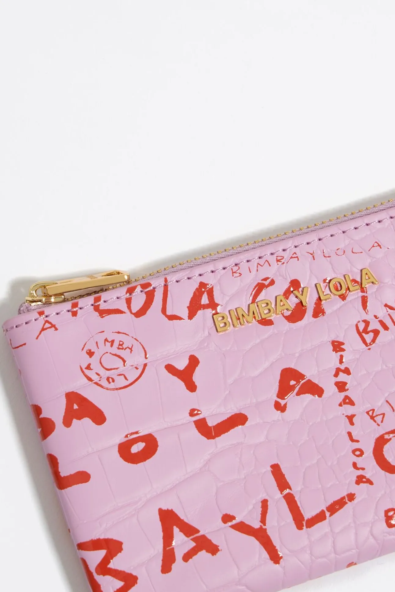 BIMBA Y LOLA Monedero Grabado Cocodrilo Rosa<Mujer Carteras Y Monederos