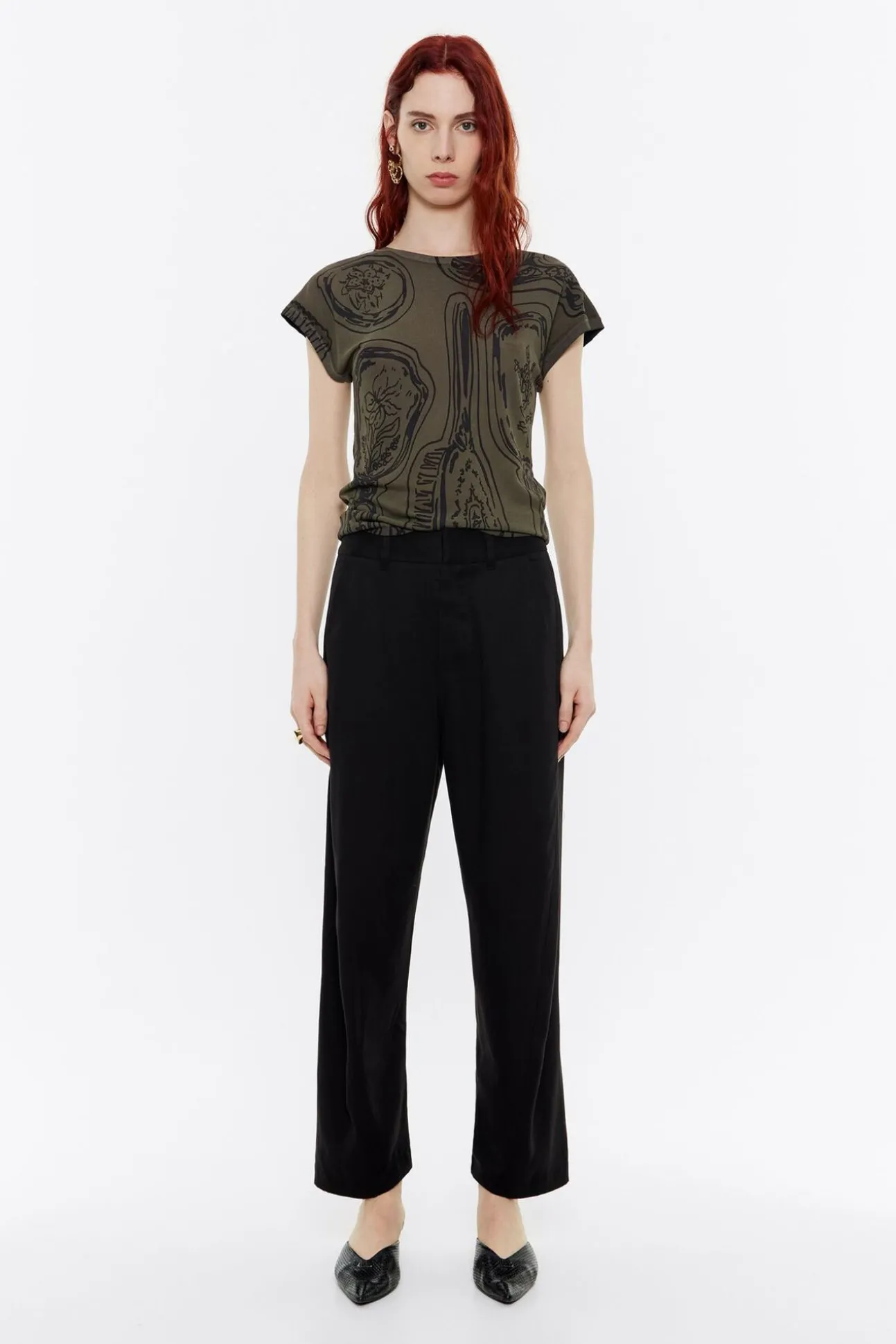 BIMBA Y LOLA Pantalon Barrel Lana Negro<Mujer Pantalones