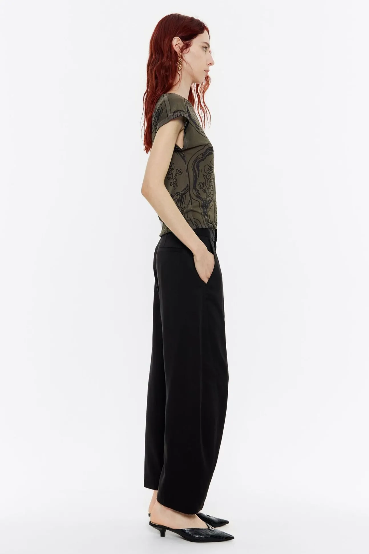 BIMBA Y LOLA Pantalon Barrel Lana Negro<Mujer Pantalones