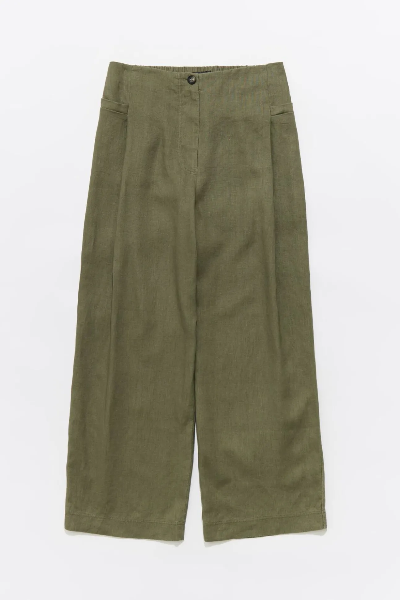 BIMBA Y LOLA Pantalon Campana Lino Caqui Lavado<Mujer Pantalones