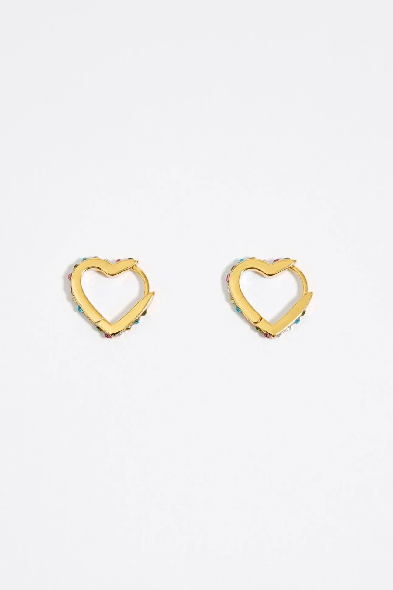 BIMBA Y LOLA Pendientes Aro Corazon Cristales Dorados<Mujer Pendientes