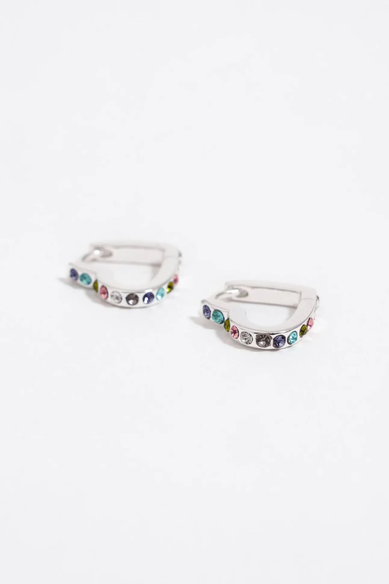 BIMBA Y LOLA Pendientes Aro Corazon Cristales Plateados<Mujer Pendientes