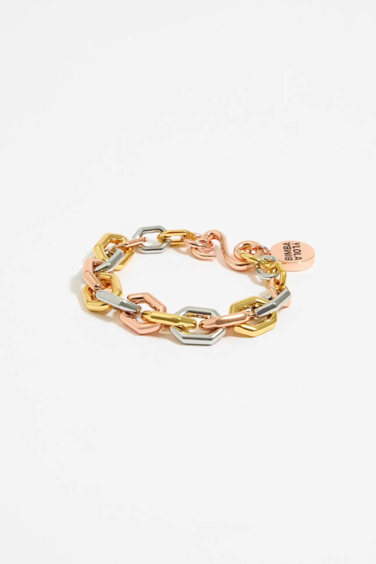 BIMBA Y LOLA Pulsera Cadena Hexagonal Tricolor<Mujer Pulseras