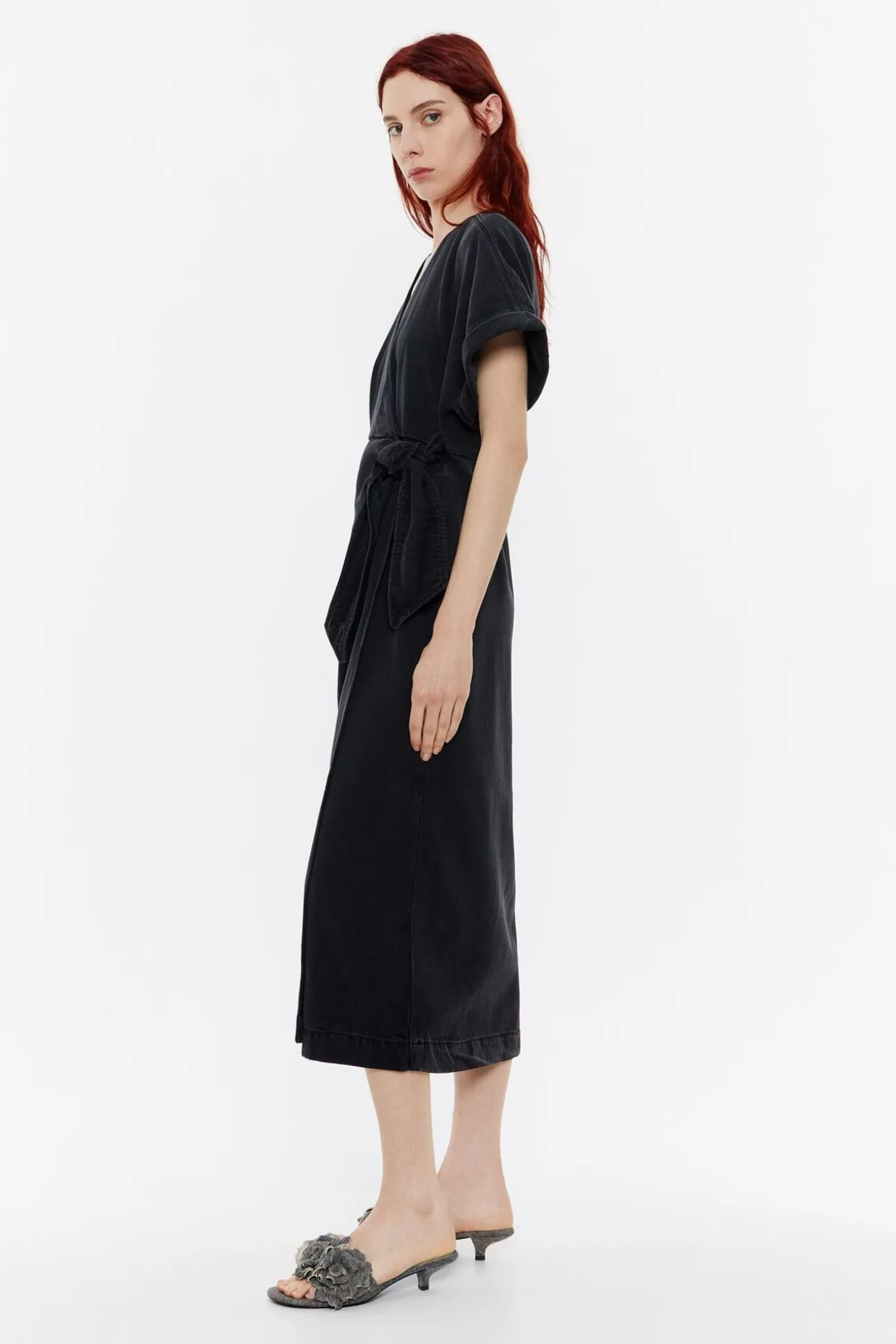 BIMBA Y LOLA Vestido Cruzado Denim Negro<Mujer Vestidos Y Monos