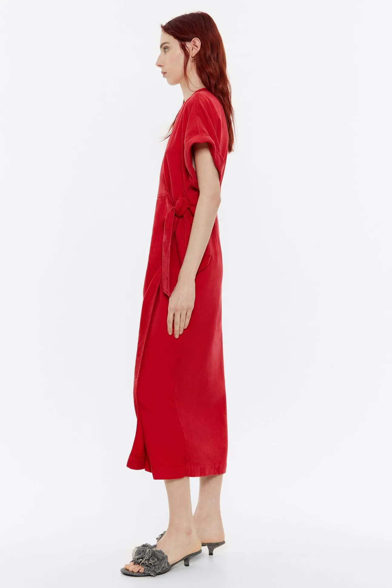 BIMBA Y LOLA Vestido Cruzado Denim Rojo<Mujer Vestidos Y Monos