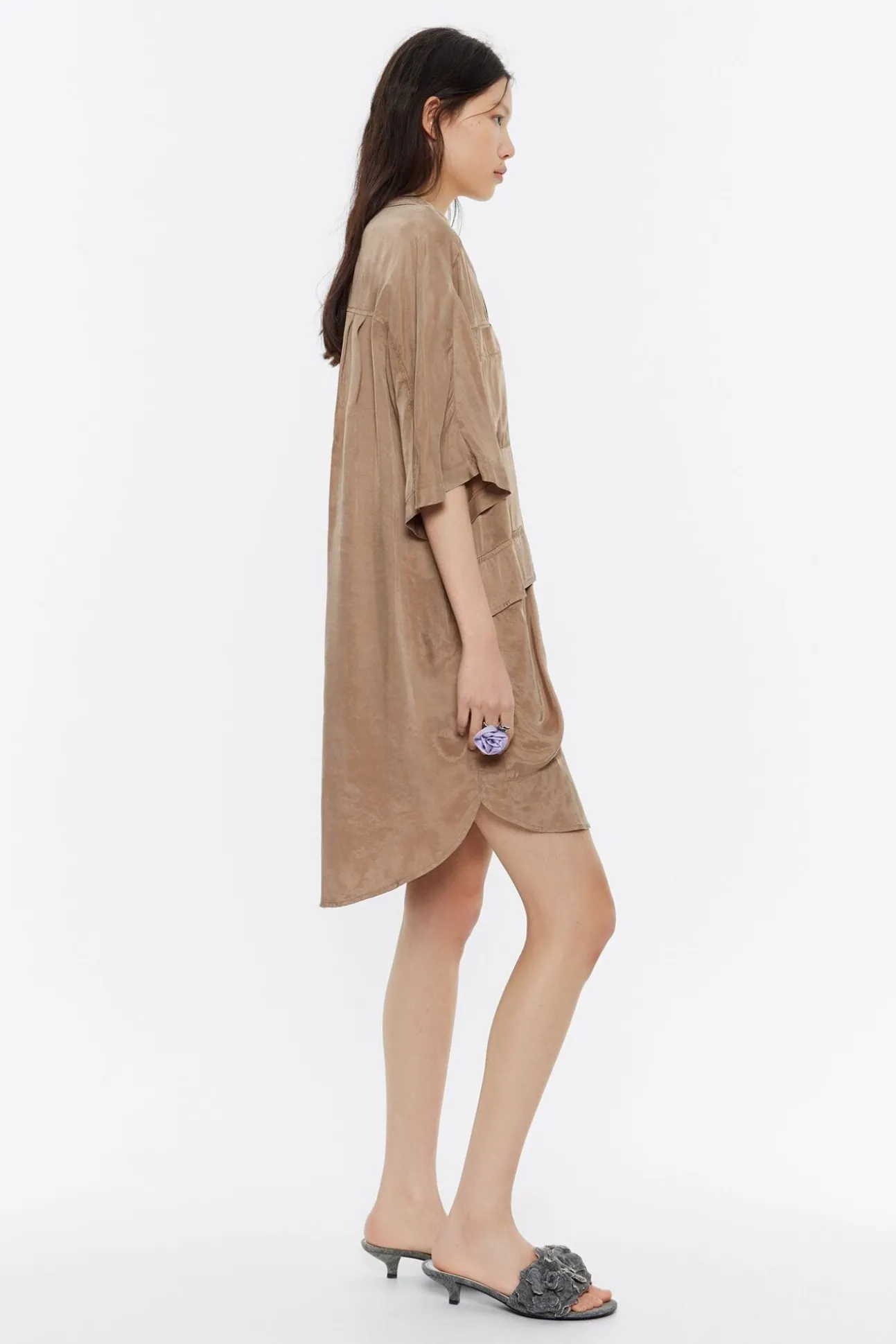 BIMBA Y LOLA Vestido Oversize Fluido Camel<Mujer Vestidos Y Monos