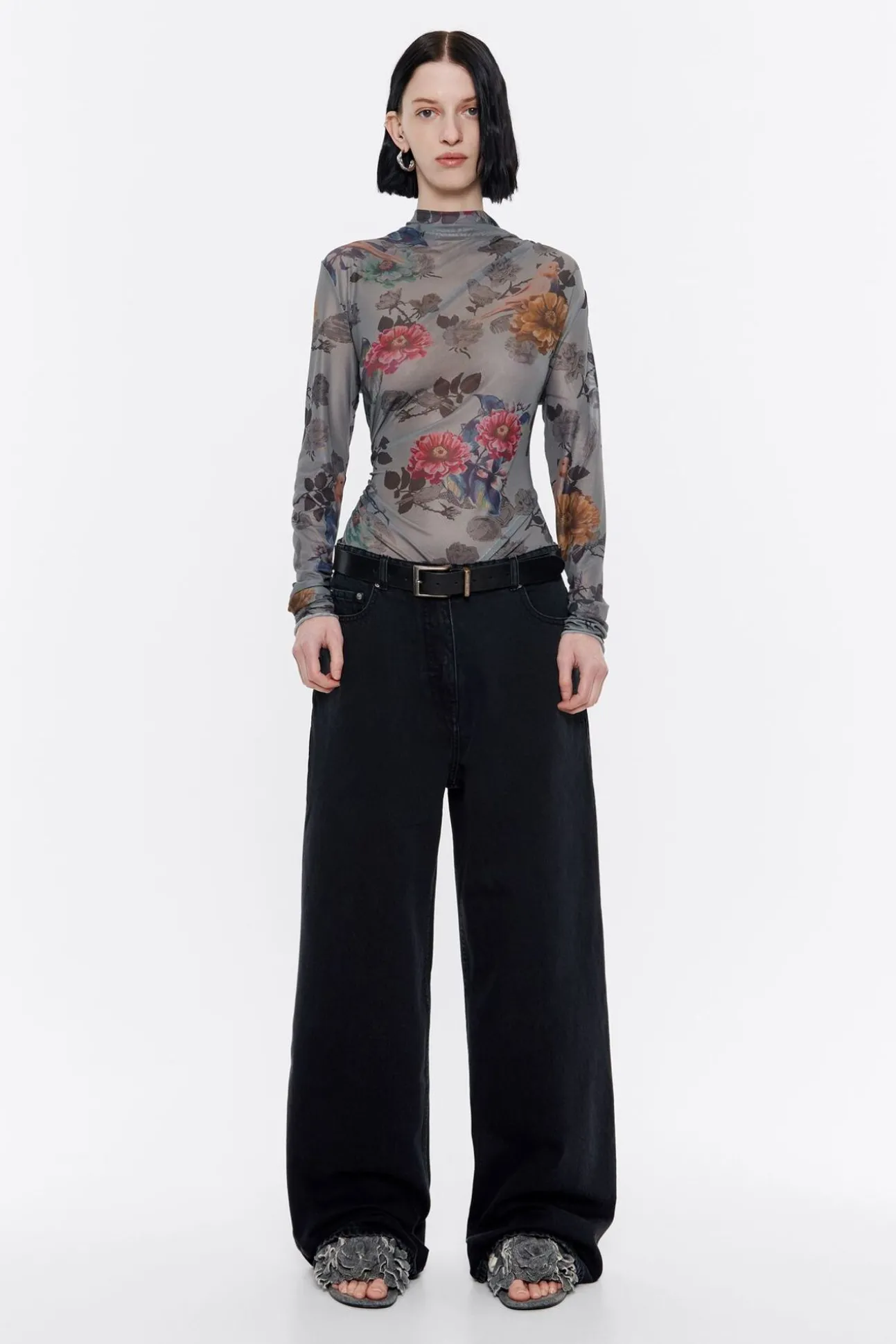 BIMBA Y LOLA Wide Leg - Vaquero Negro Lavado<Mujer Denim